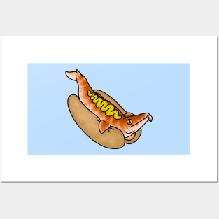 Mosasaur Hotdog Posters and Art